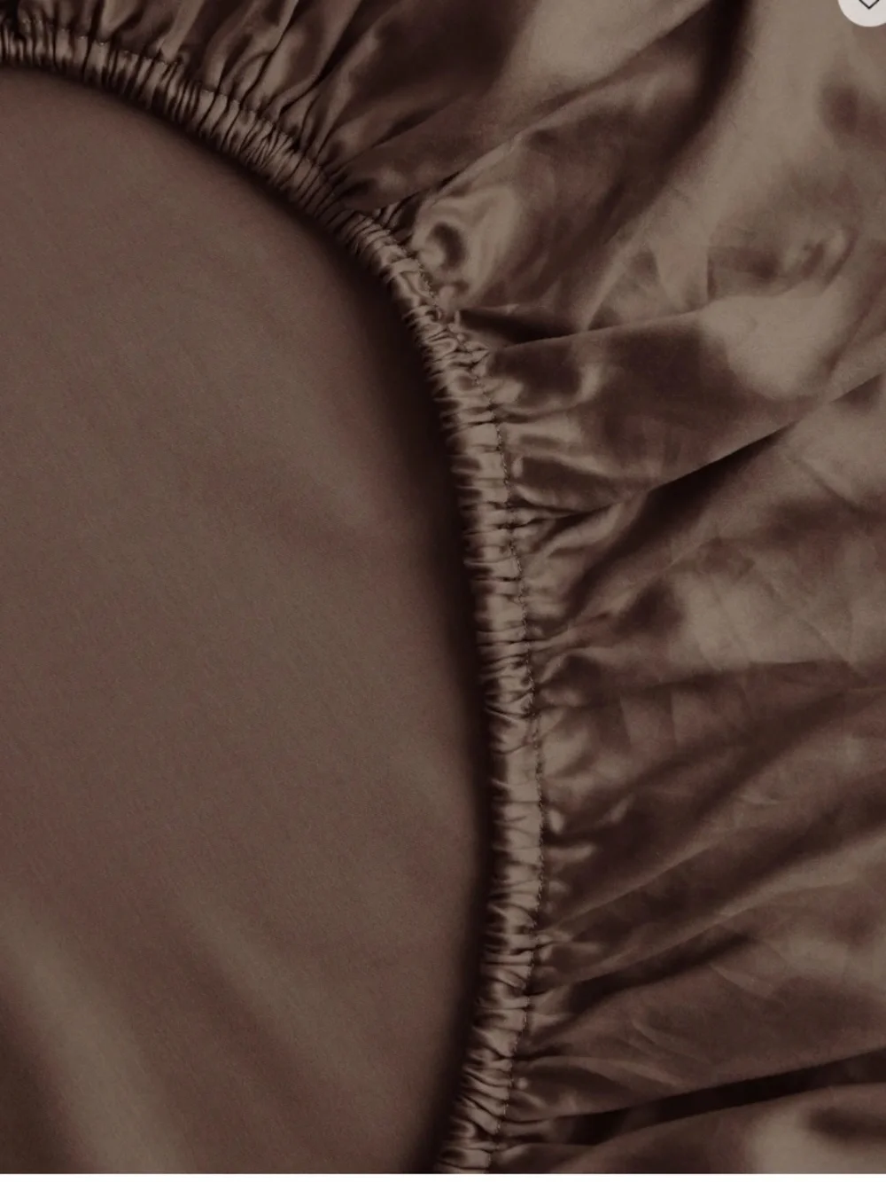 NEW, QUINCE, Signature Giza Cotton Sateen Sheet Set, Full, Espresso